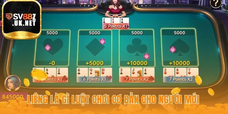 Luật chơi liêng cơ bản gồm bộ bài 52 lá và tiền cược sàn